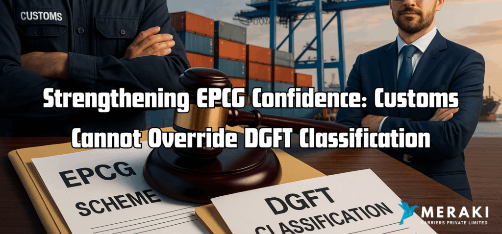 04072025 Meraki Strengthening EPCG Confidence Customs Cannot Override DGFT Classification